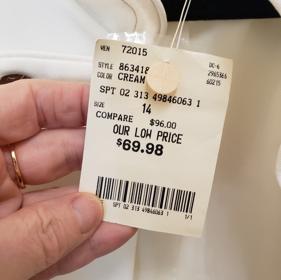 Kenzie, NWT, cropped military style cream color open jacket cardigan, 14 - Picture 9 of 16